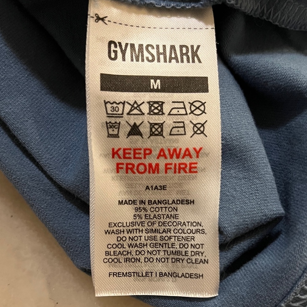 Gymshark Men's Slate Blue 95% Cotton Short Sleeve Tee - Picture 7 of 7